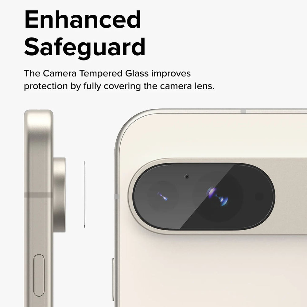 Película Protetora de Câmera Traseira Ringke para Google Pixel 9, Vidro Temperado, Conjunto de 3 Peças, Transparente