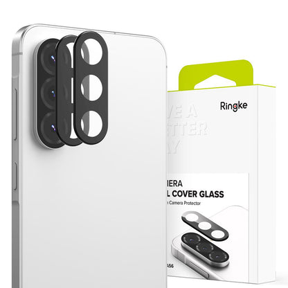 Película Protetora de Câmera Traseira Ringke para Samsung Galaxy A56 A566, Vidro Temperado, Conjunto de 2 peças, Preta
