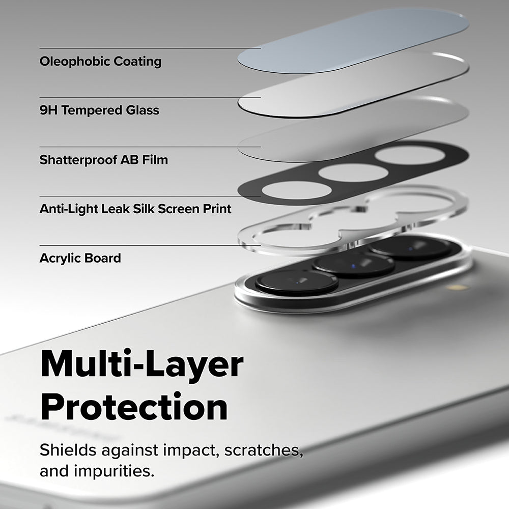 Película Protetora de Câmera Traseira Ringke para Samsung Galaxy A57 5G / A37 5G, Vidro Temperado, Conjunto de 2 Peças, Transparente