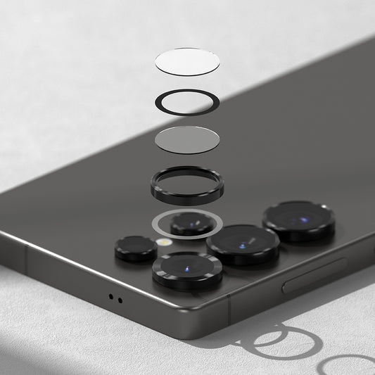 Película Protetora de Câmera Traseira Ringke para Samsung Galaxy S25 Ultra S938, Vidro Temperado, Preta