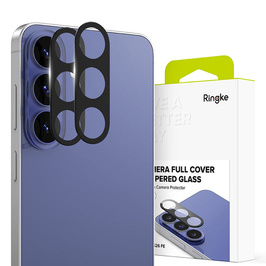 Película protetora para Câmara Traseira Ringke para Samsung Galaxy S26 FE S741, Vidro Temperado, Conjunto de 2 peças, Preto