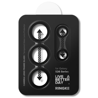Película Protetora de Câmera Traseira Ringke para Samsung Galaxy S26 Ultra S948, Vidro Temperado, Conjunto de 2 peças, Preta