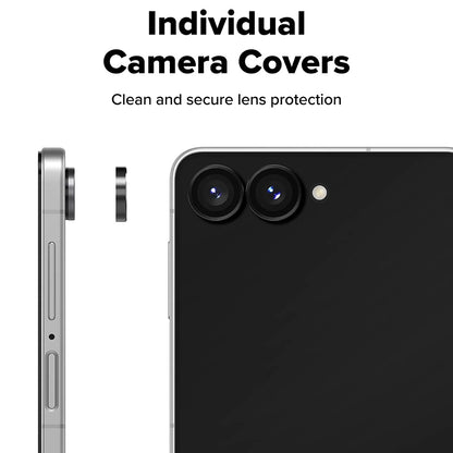 Película protetora para Câmara Traseira Ringke para Samsung Galaxy Z Flip8 F776, Vidro Temperado, Conjunto de 2 peças, Preto