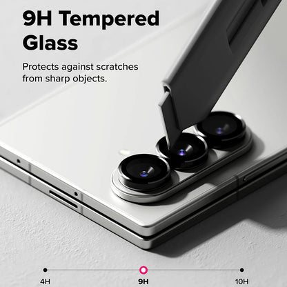 Película Protetora Ringke para Câmara Traseira do Samsung Galaxy Z Fold7 F966, Vidro Temperado, Conjunto de 2 Peças, Preta