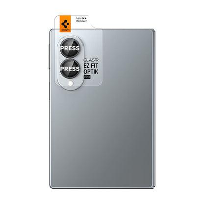 Película protetora para Câmara Traseira Spigen GlastR EZ FIT Optik Pro HD para Samsung Galaxy Z Fold8 F971, Vidro Temperado, Conjunto de 2 peças, Preto AGL11944