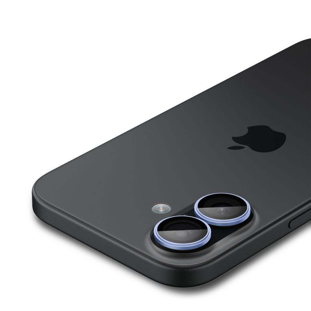 Película protetora para Câmara Traseira Spigen GlastR EZ FIT Optik Pro para Apple iPhone 17 / 16 Plus / 16, Vidro Temperado, Conjunto de 2 peças, Azul