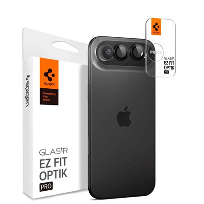 Película Protetora de Câmera Traseira Spigen GlastR EZ FIT Optik Pro para Apple iPhone 17 Air, Vidro Temperado, Conjunto de 2 Peças, Preta
