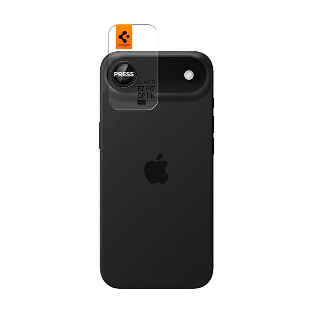 Película Protetora de Câmera Traseira Spigen GlastR EZ FIT Optik Pro para Apple iPhone 17 Air, Vidro Temperado, Conjunto de 2 Peças, Preta