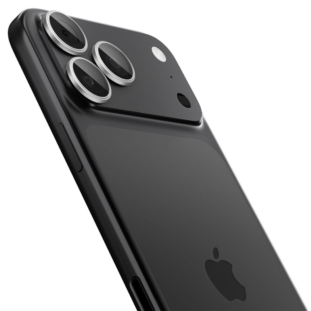 Película Protetora de Câmera Traseira Spigen GlastR EZ FIT Optik Pro para Apple iPhone 17 Pro Max / 17 Pro, Vidro Temperado, Conjunto de 2 peças, Prateada