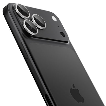 Película Protetora de Câmera Traseira Spigen GlastR EZ FIT Optik Pro para Apple iPhone 17 Pro Max / 17 Pro, Vidro Temperado, Conjunto de 2 peças, Prateada