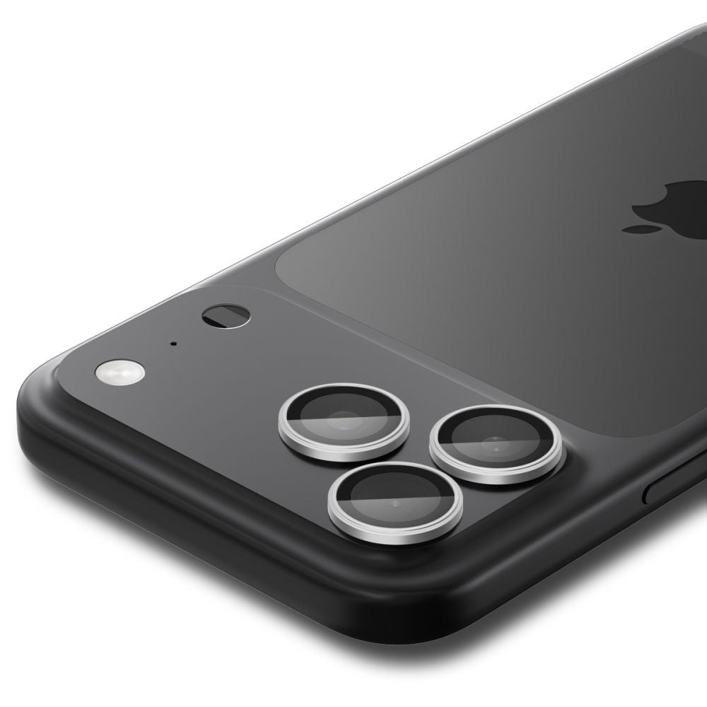 Película Protetora de Câmera Traseira Spigen GlastR EZ FIT Optik Pro para Apple iPhone 17 Pro Max / 17 Pro, Vidro Temperado, Conjunto de 2 peças, Prateada