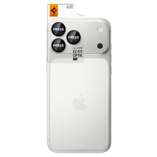Spigen GlastR EZ FIT Optik Pro Rear Camera Protective Film for Apple iPhone 18 Pro / 18 Pro Max, Tempered Glass, Set of 2 pieces, Dark Gray AGL12043