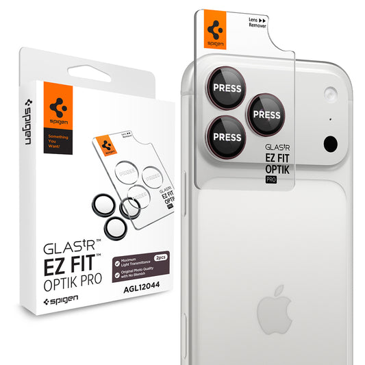 Película protetora para Câmara Traseira Spigen GlastR EZ FIT Optik Pro para Apple iPhone 18 Pro / 18 Pro Max, Vidro Temperado, Conjunto de 2 peças, Vinho AGL12044