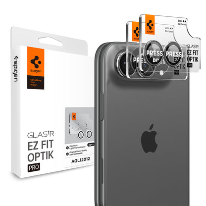 Película protetora para Câmara Traseira Spigen GlastR EZ FIT Optik Pro para Apple iPhone Duo, Vidro Temperado, Conjunto de 2 peças, Cinzento AGL12012