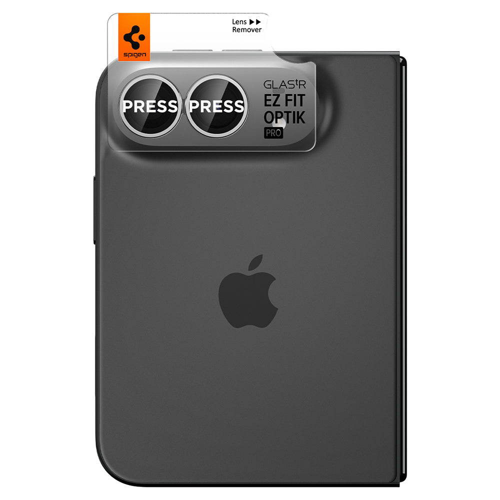 Película protetora para Câmara Traseira Spigen GlastR EZ FIT Optik Pro para Apple iPhone Duo, Vidro Temperado, Conjunto de 2 peças, Cinzento AGL12012