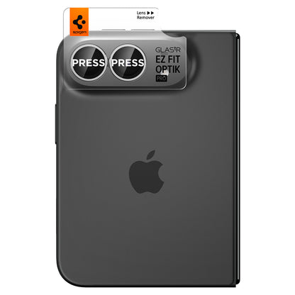 Película protetora para Câmara Traseira Spigen GlastR EZ FIT Optik Pro para Apple iPhone Duo, Vidro Temperado, Conjunto de 2 peças, Cinzento AGL12012