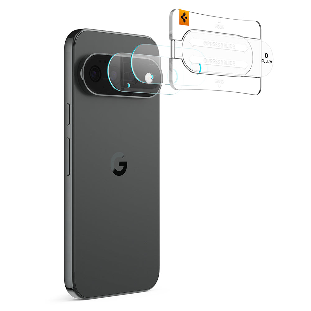 Película protetora para Câmara Traseira Spigen GlastR EZ FIT Optik Pro para Google Pixel 11 Pro, Vidro Temperado, Conjunto de 2 peças, Preto AGL11484