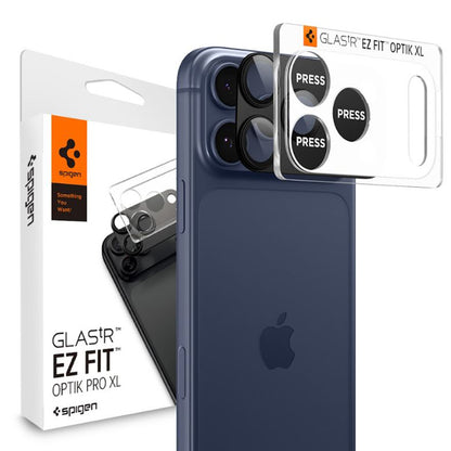 Película Protetora de Câmera Traseira Spigen GlastR EZ FIT Optik Pro XL para Apple iPhone 17 Pro Max, Vidro Temperado, Preta