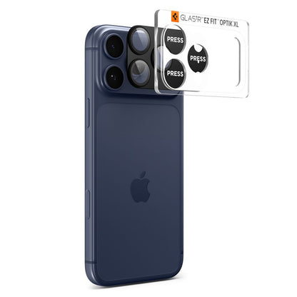 Película Protetora de Câmera Traseira Spigen GlastR EZ FIT Optik Pro XL para Apple iPhone 17 Pro Max, Vidro Temperado, Preta