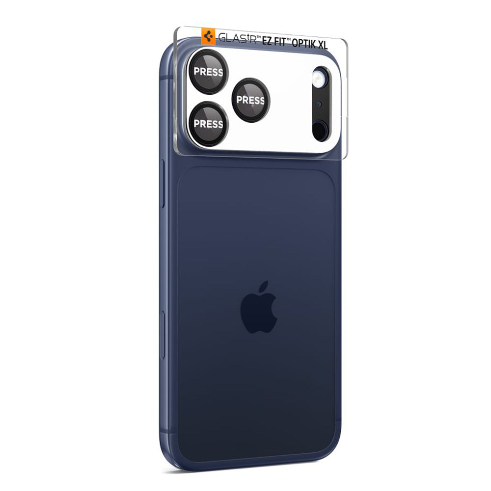 Película Protetora de Câmera Traseira Spigen GlastR EZ FIT Optik Pro XL para Apple iPhone 17 Pro Max, Vidro Temperado, Preta