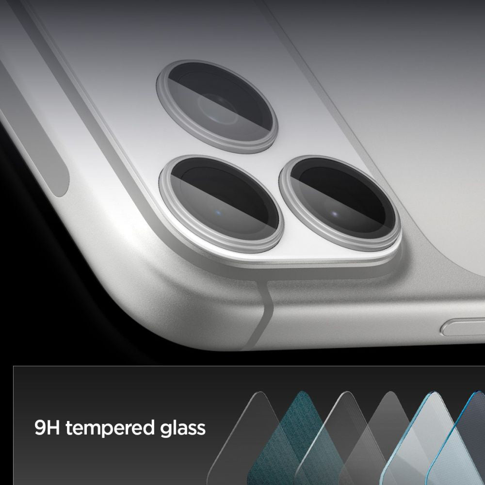 Película Protetora de Câmera Traseira Spigen GlastR EZ FIT Optik Pro XL para Apple iPhone 17 Pro, Vidro Temperado, Prateada