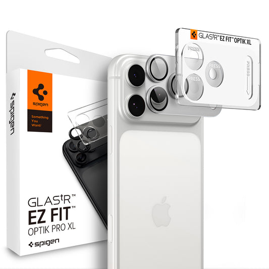 Película protetora para Câmara Traseira Spigen GlastR EZ FIT Optik Pro XL para Apple iPhone 18 Pro Max, Vidro Temperado, Prateada AGL12042