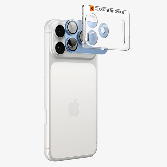 Película protetora para Câmara Traseira Spigen GlastR EZ FIT Optik Pro XL para Apple iPhone 18 Pro, Vidro Temperado, Azul AGL12037