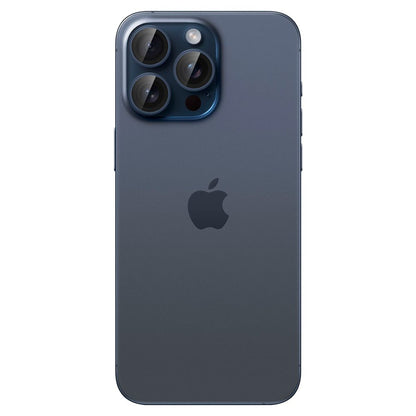 Película Protetora de Câmera Traseira Spigen GlastR EZ FIT Optik Pro para Apple iPhone 16 Pro Max / 16 Pro, Vidro Temperado, Conjunto de 2 Peças, Azul.