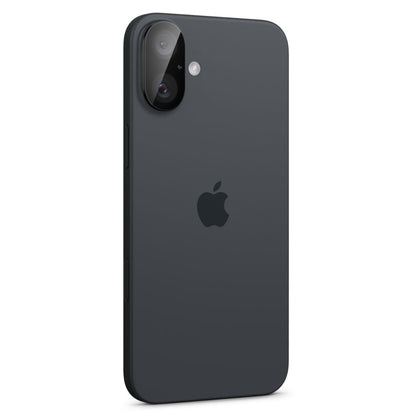 Película Protetora de Câmera Traseira Spigen GlastR Optik para Apple iPhone 16 Plus / 16, Vidro Temperado, Conjunto de 2 Peças, Preta AGL07922