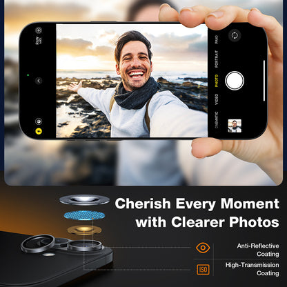 Película Protetora de Câmera Traseira Torras Lensguard para Apple iPhone 16 Plus / 16, Vidro Temperado, Cinza Metálico