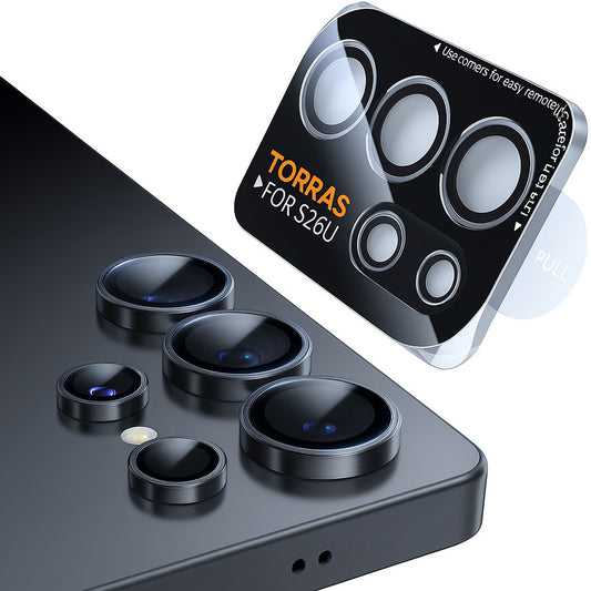 Película Protetora de Câmera Traseira Torras Lensguard para Samsung Galaxy S26 Ultra, Vidro Temperado, Preta