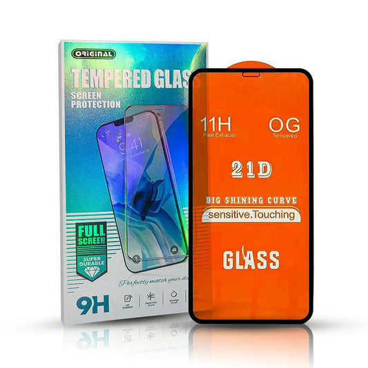 Protetor de ecrã OEM para Samsung Galaxy A22 5G A226, Vidro blindado, Cola total, 21D, Preto