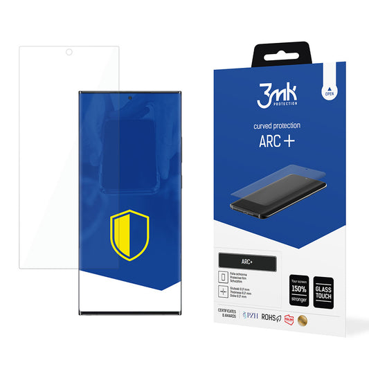 Protetor de ecrã 3MK ARC+ para Samsung Galaxy S22 Ultra 5G S908, Plástico 