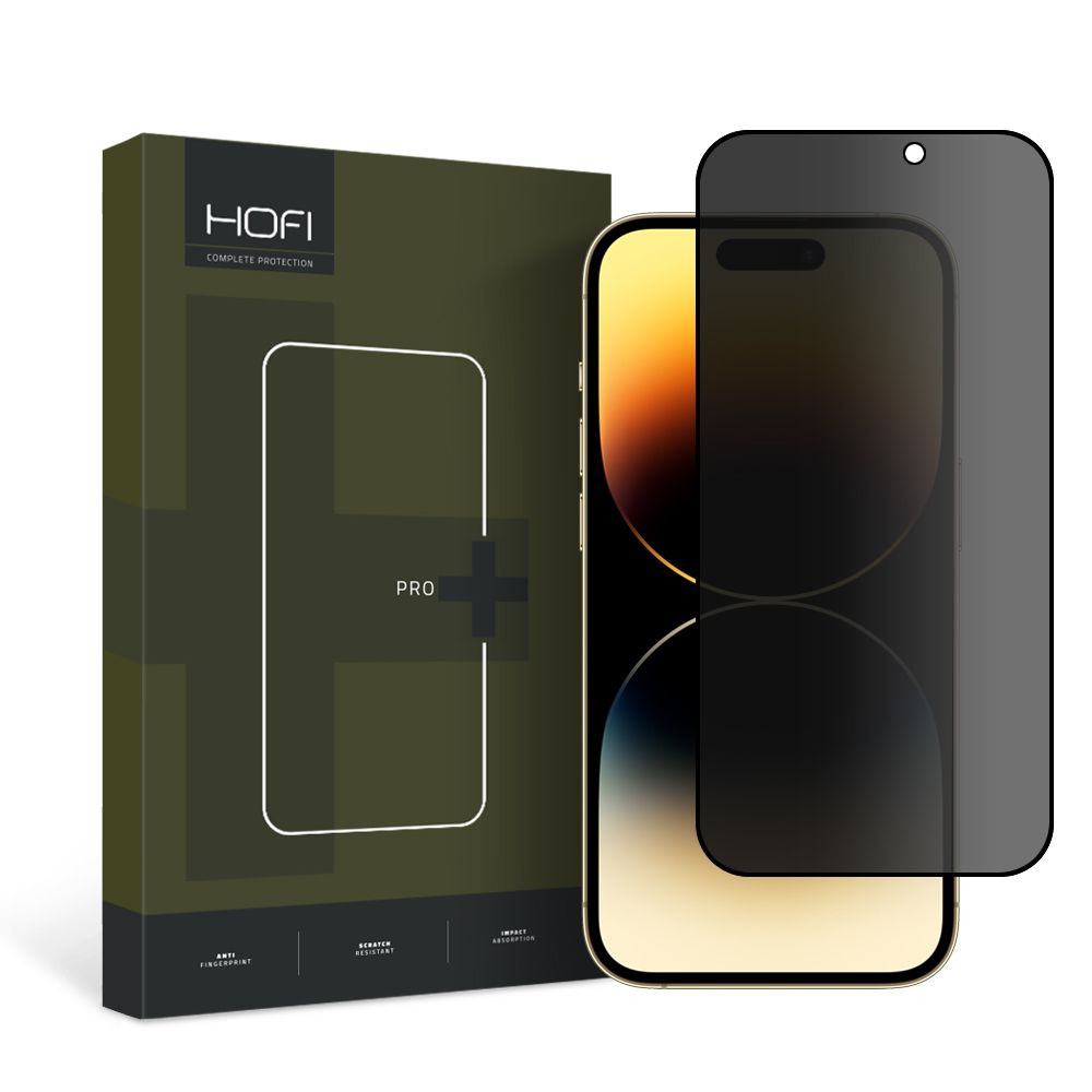 Protetor de ecrã privado HOFI PRO+ para Apple iPhone 15 Pro Max, vidro de proteção, cola total 