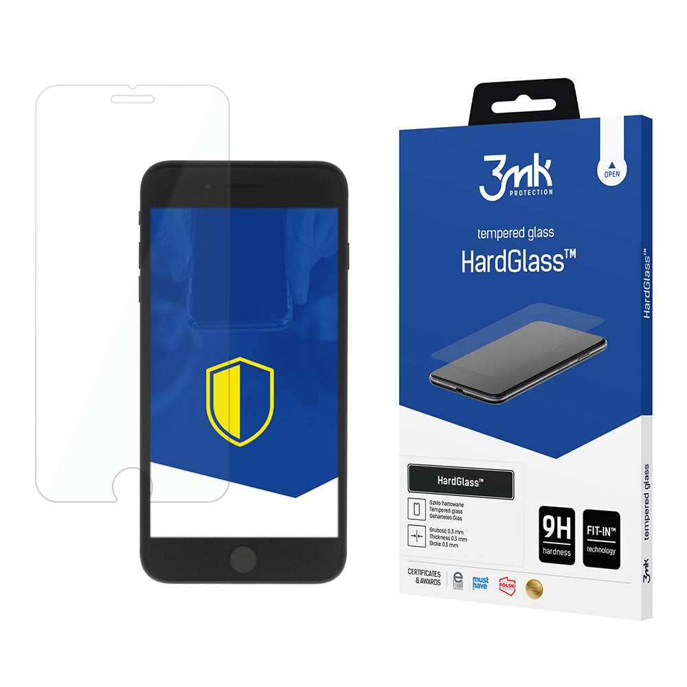 Protetor de ecrã 3MK HardGlass para Apple iPhone 8 Plus / 7 Plus, vidro duro, cola total