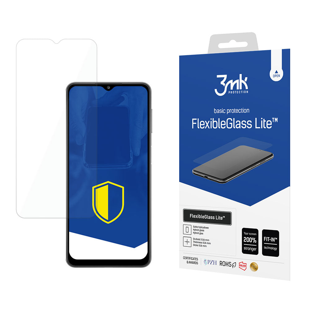 Protetor de ecrã 3MK FlexibleGlass Lite para Samsung Galaxy A22 5G A226, vidro flexível, cola total