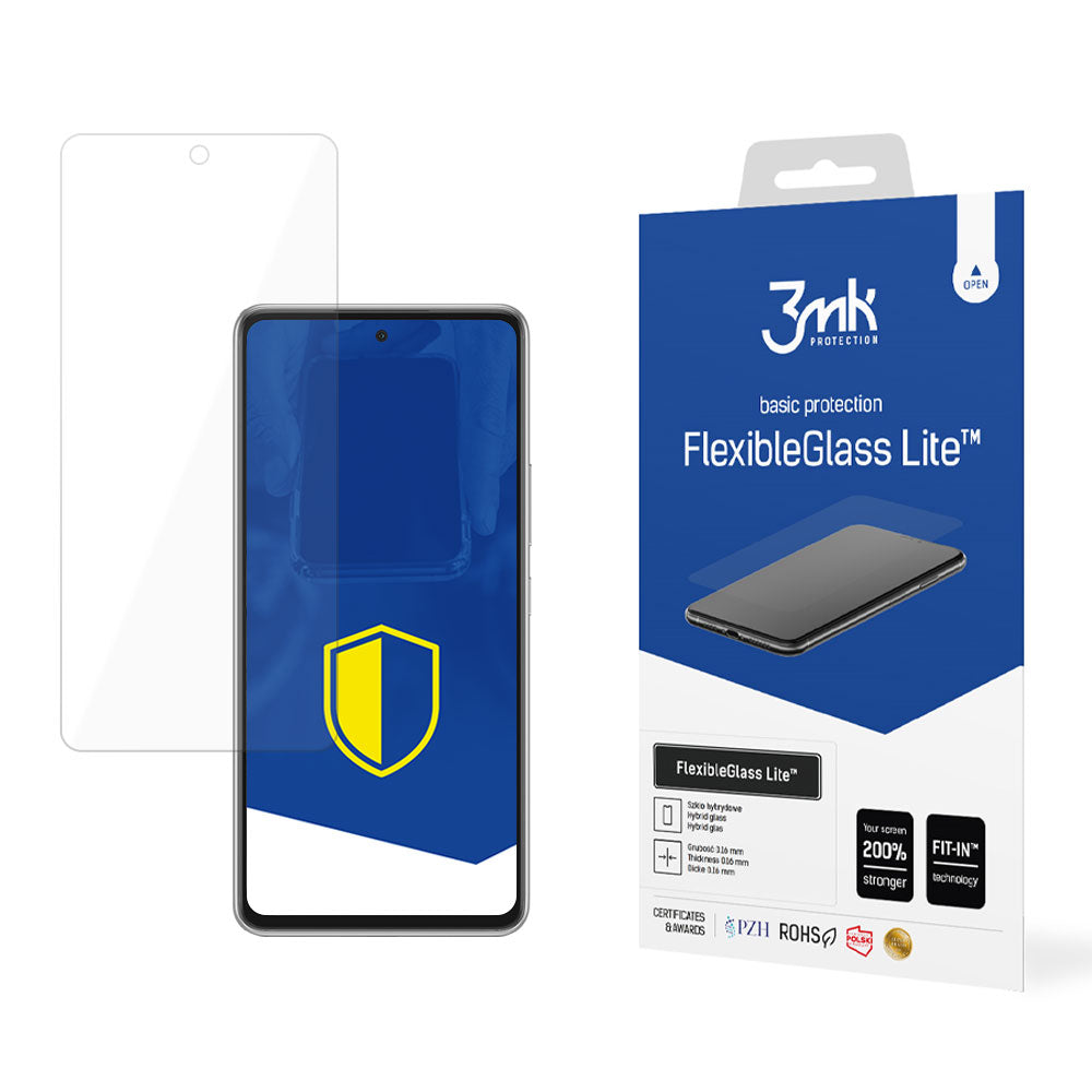 3MK Protetor de ecrã para Samsung Galaxy A53 5G A536, vidro flexível, cola total