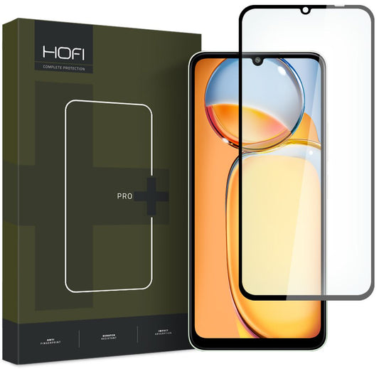 Protetor de ecrã HOFI PRO+ para Xiaomi Redmi 13C 5G / 13C / Poco C65, vidro blindado, cola total, 2.5D, preto