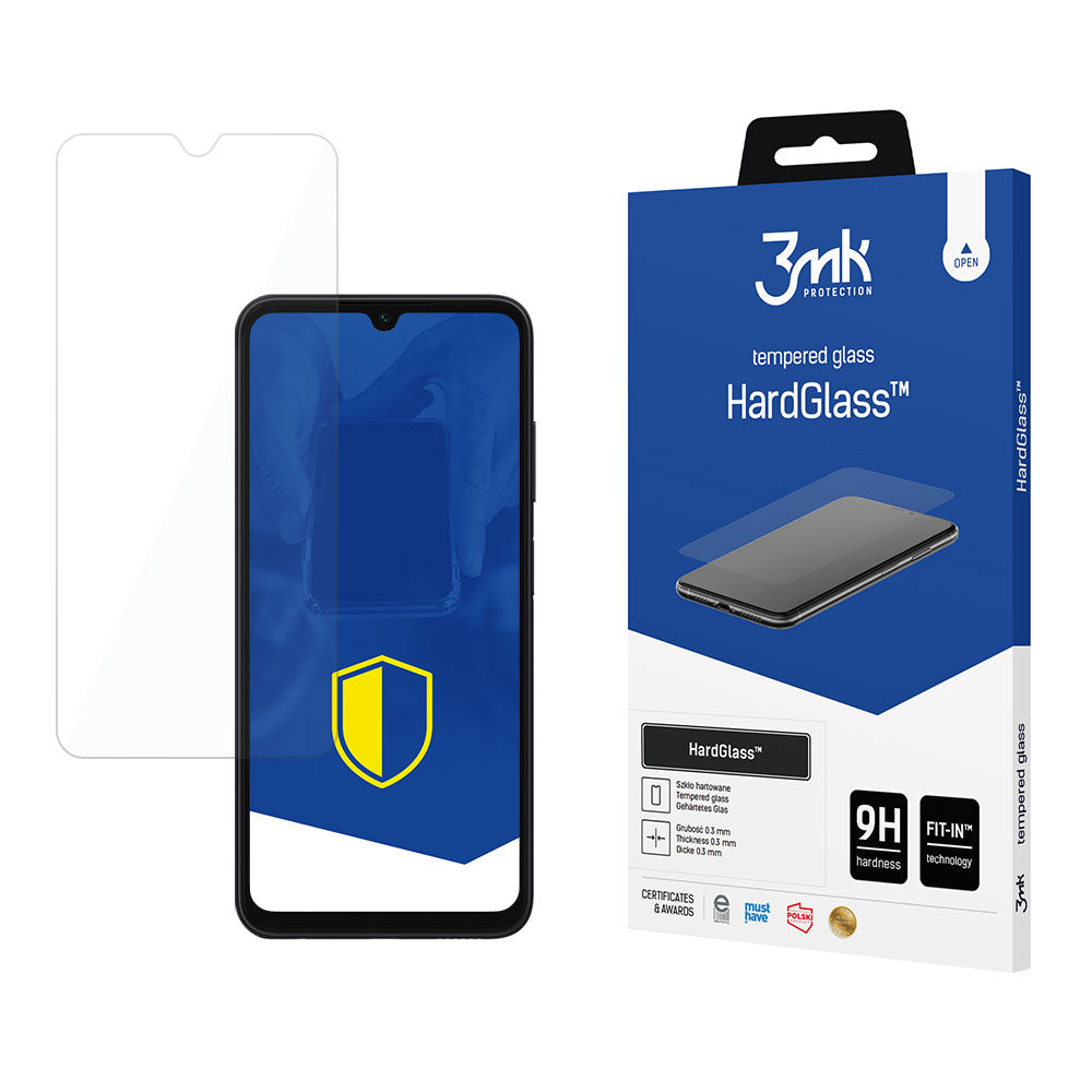 Película protetora de ecrã 3MK HardGlass para Samsung Galaxy A05s A057, Vidro Temperado, Cola Total