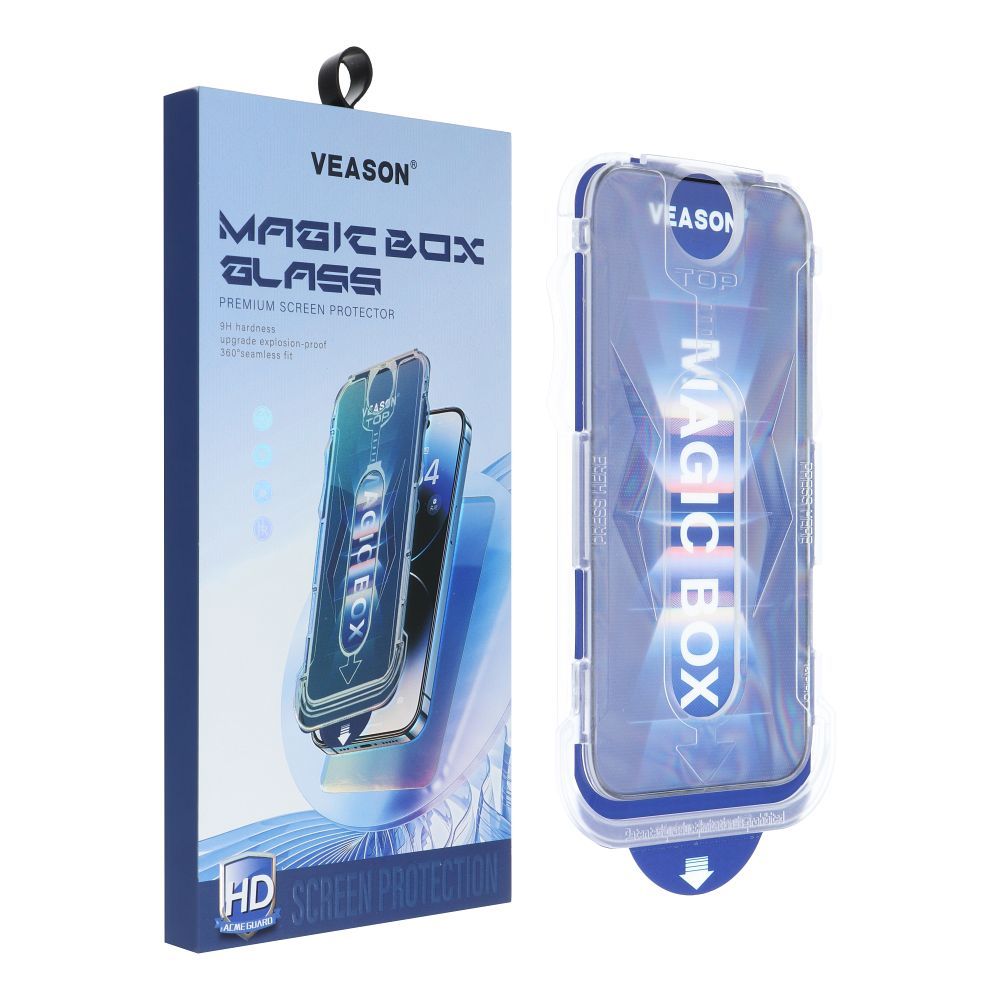 Protetor de ecrã Veason PRO para Apple iPhone 14 Pro Max, vidro protegido, cola total, 6D, preto 