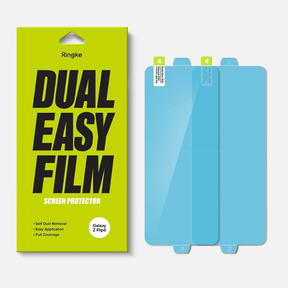 Película Protetora de Ecrã Interior Ringke Dual Easy para Samsung Galaxy Z Flip6 F741, Plástico, Conjunto de 2 peças