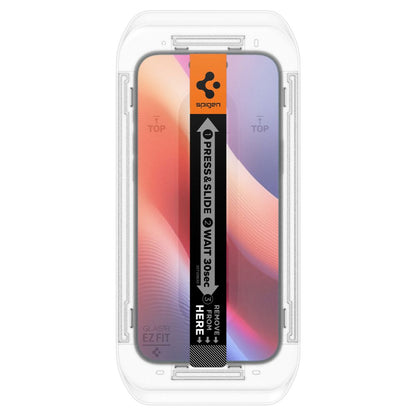 Película de Proteção de Ecrã Privacy Spigen GlastR EZ FIT para Apple iPhone 17 Pro / 17 / 16 Pro, Vidro Temperado, Colagem Total, Conjunto de 2 peças AGL07929