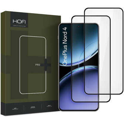 Protetor de ecrã HOFI Glass PRO+ para OnePlus Nord 4, vidro de proteção, cola completa, conjunto de 2 peças, 2.5D, preto