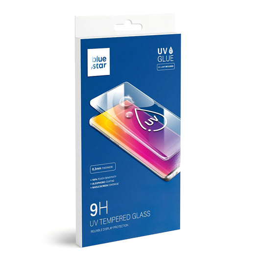 Blue Star Protetor de ecrã para Samsung Galaxy S23 Ultra S918, Cola UV, Vidro com proteção UV 