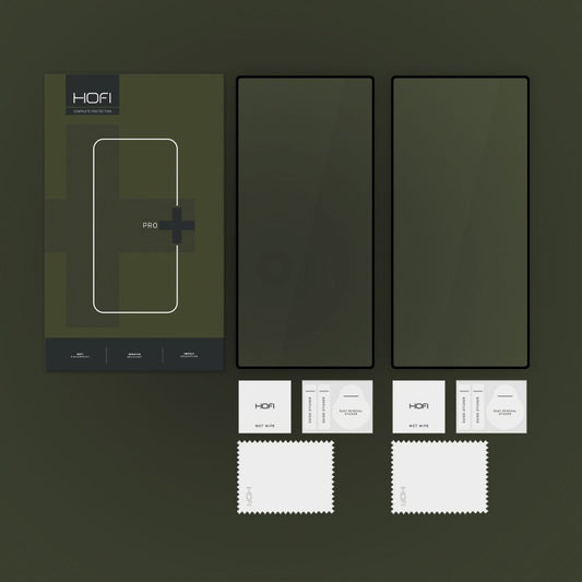 Película protetora de ecrã HOFI Glass PRO+ para Samsung Galaxy S25 Ultra S938, Vidro Temperado, Cola Total, Conjunto de 2 unidades, Preta