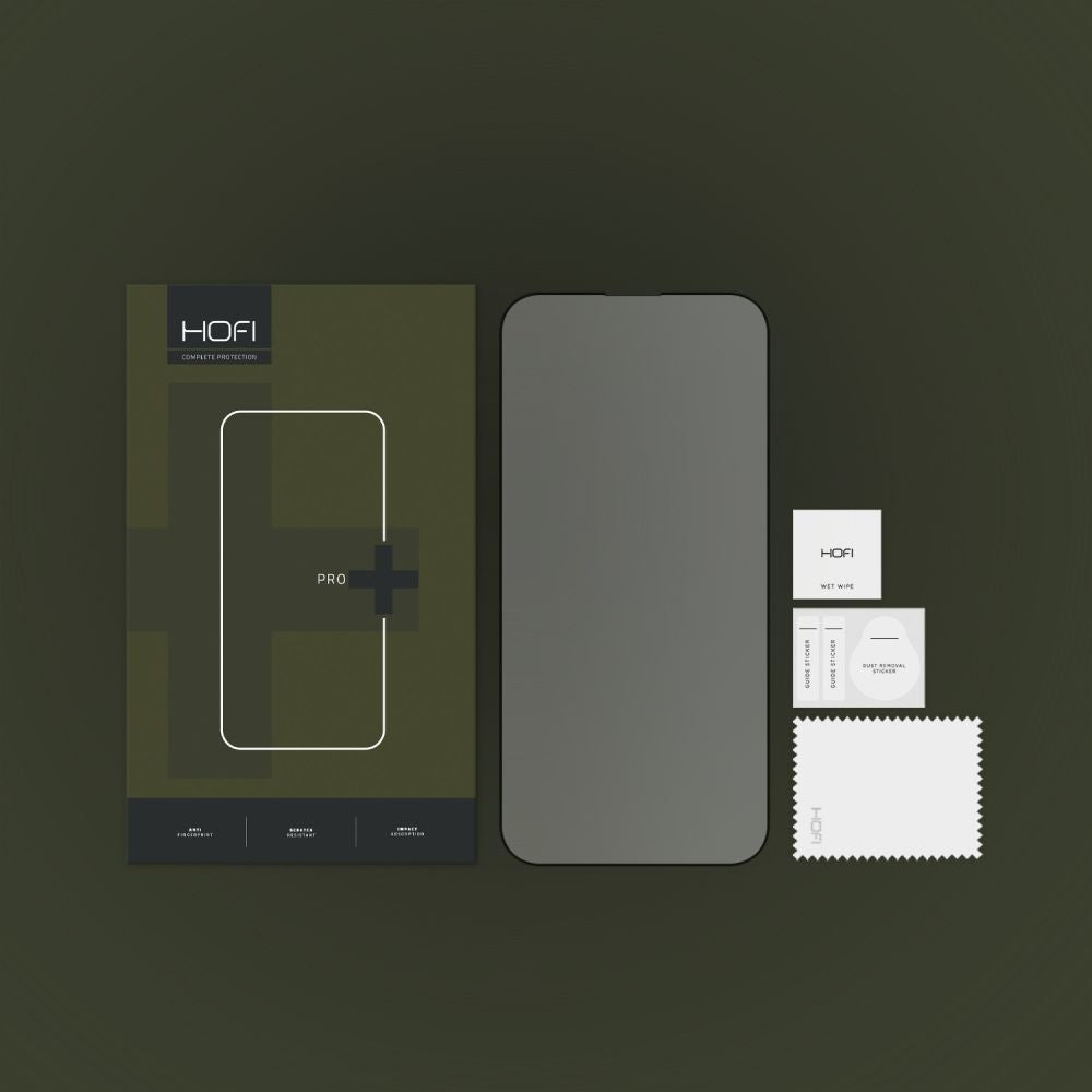 Película protetora de ecrã HOFI PRO+ para Apple iPhone 14 Pro, Vidro Temperado, Cola Total, Preta