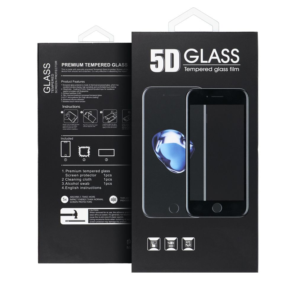 Película protetora de ecrã OEM para Samsung Galaxy S25+ S936, Vidro Temperado, Cola Total, 5D, Preta