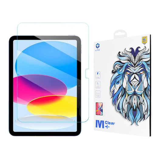 Película protetora de ecrã Clear Lito Classic para Apple iPad (2025) / (2022), Vidro Temperado, Cola Total, 2.5D