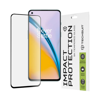 Película protetora de ecrã Techsuit para OnePlus Nord 2T / Nord CE 5G / Nord 2 5G, Vidro Temperado, Cola Total, 111D, Preta