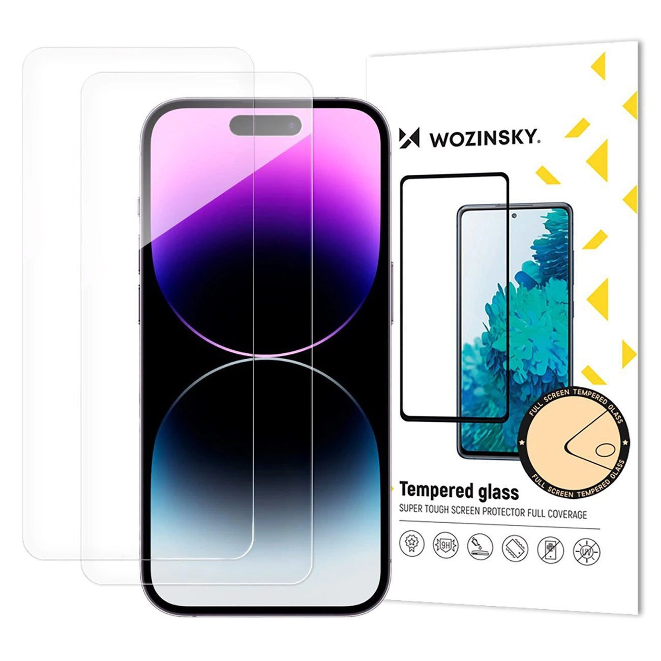 Película Protetora de Ecrã WZK para Apple iPhone 17 Air, Vidro Temperado, Full Glue, Conjunto de 2 peças